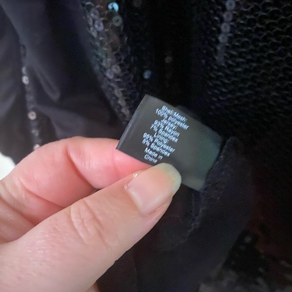 Sequin Black Lined Blouse - Like New - Picture 3 of 6